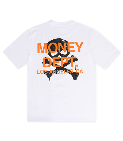 Money Dept. Skull Tee - White/Orange