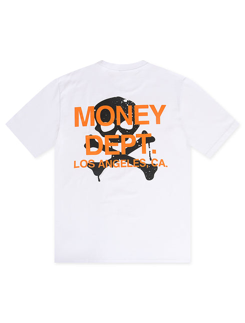 Money Dept. Skull Tee - White/Orange