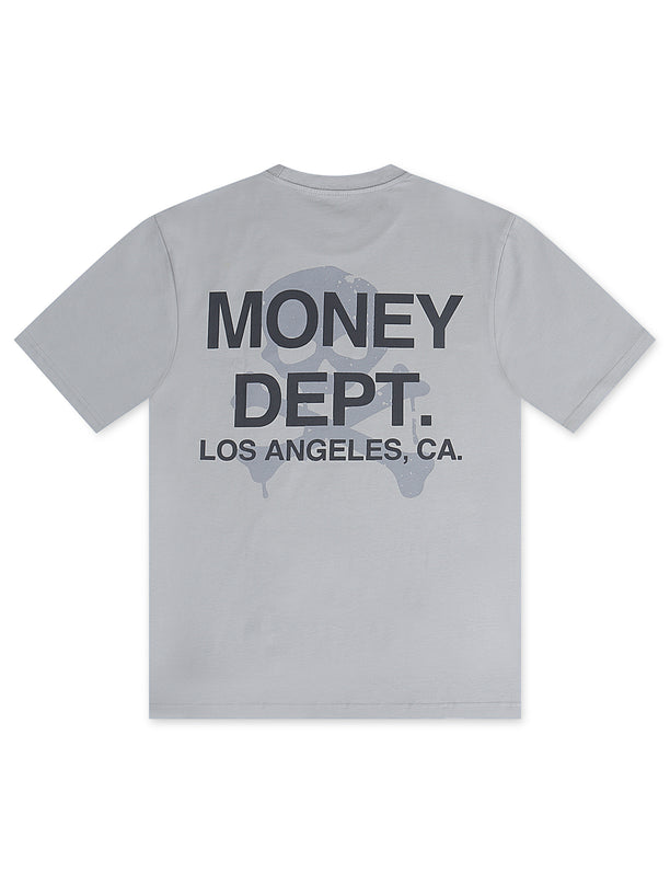 Money Dept. Skull Tee - Grey/Grey