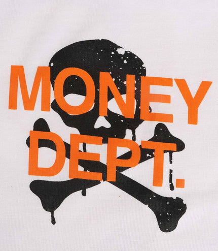 Money Dept. Skull Tee - White/Orange