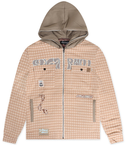 Sugarhill Vexed Hooded Jacket - Brown Jacquard