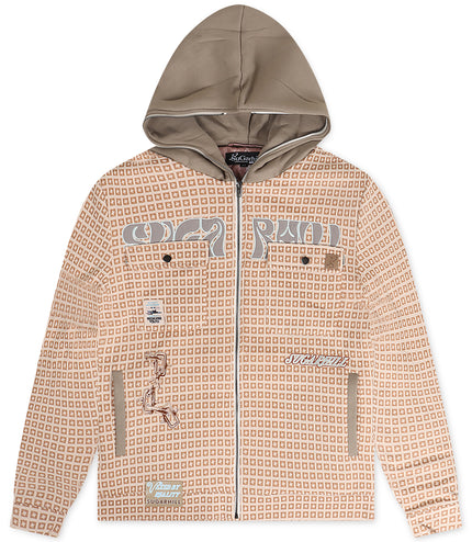 Sugarhill Vexed Hooded Jacket - Brown Jacquard