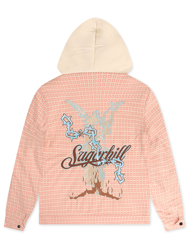 Sugarhill Vexed Hooded Jacket - Pink Jacquard