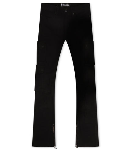 Makobi Bottom Berteli Cargo Slim Fit Pants - Black