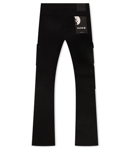 Makobi Bottom Berteli Cargo Slim Fit Pants - Black