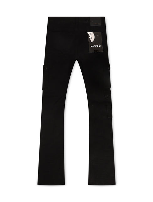 Makobi Bottom Berteli Cargo Slim Fit Pants - Black