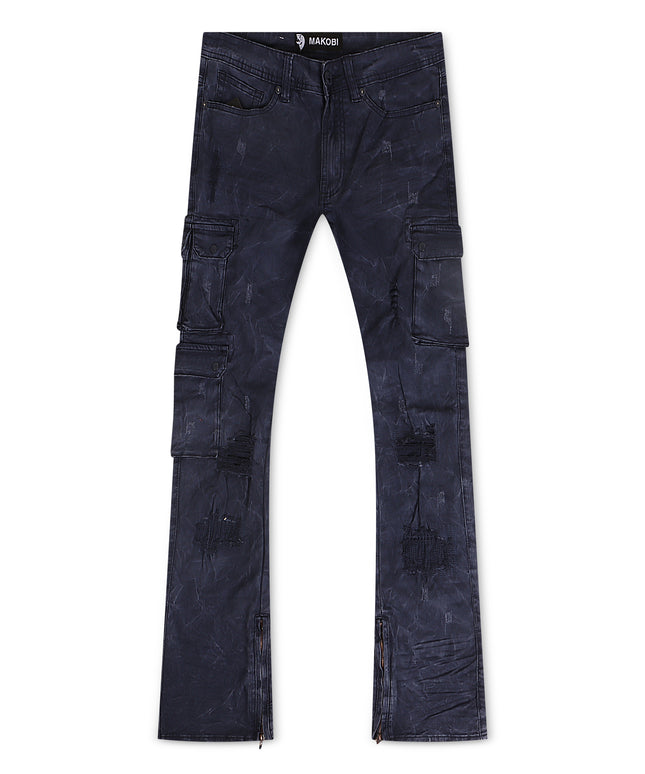 Makobi Bottom Berteli Cargo Slim Fit Pants - Navy