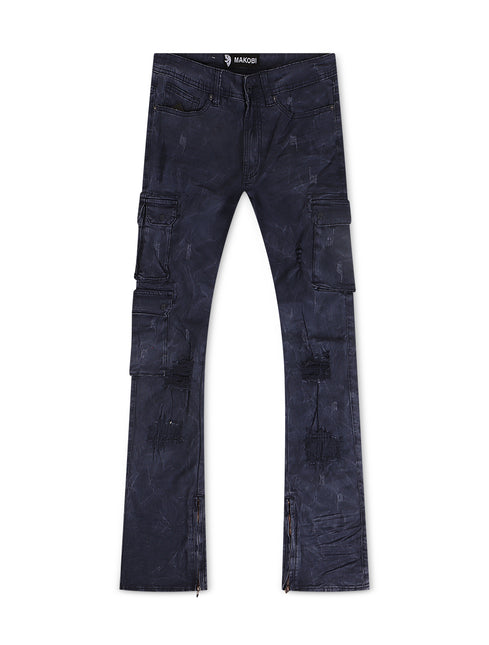 Makobi Bottom Berteli Cargo Slim Fit Pants - Navy