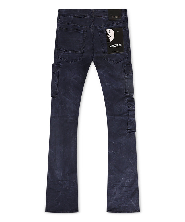 Makobi Bottom Berteli Cargo Slim Fit Pants - Navy