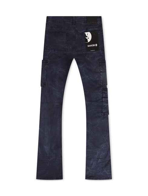 Makobi Bottom Berteli Cargo Slim Fit Pants - Navy