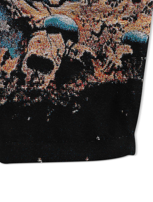 Majestik Fearless Rhinestone Tapestry Jacquard Hoodie - Black