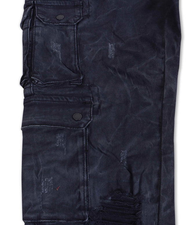 Makobi Bottom Berteli Cargo Slim Fit Pants - Navy