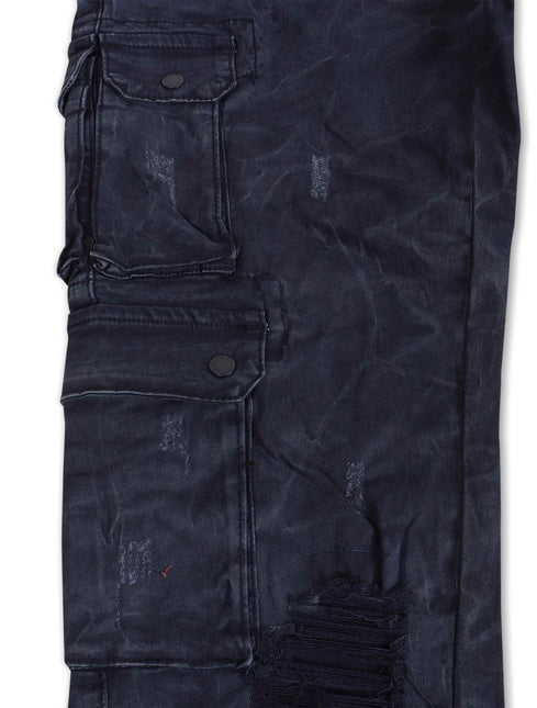 Makobi Bottom Berteli Cargo Slim Fit Pants - Navy