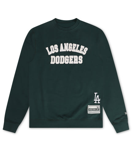 New Era LA Dodgers Letter Print Crewneck - Dark Green