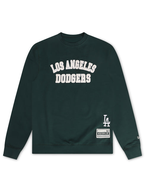 New Era LA Dodgers Letter Print Crewneck - Dark Green