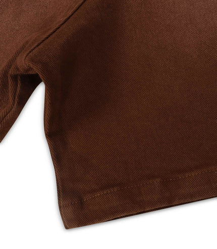 Aologne Left Standing Stretch Button Up Shirt - Brown