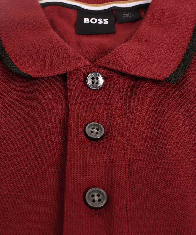 Hugo Boss Parlay Regular Fit Polo - Burgundy