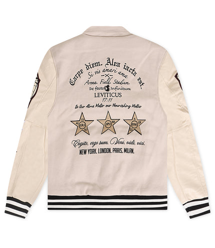 Jordan Craig Carpe Diem Varsity Jacket - Bone