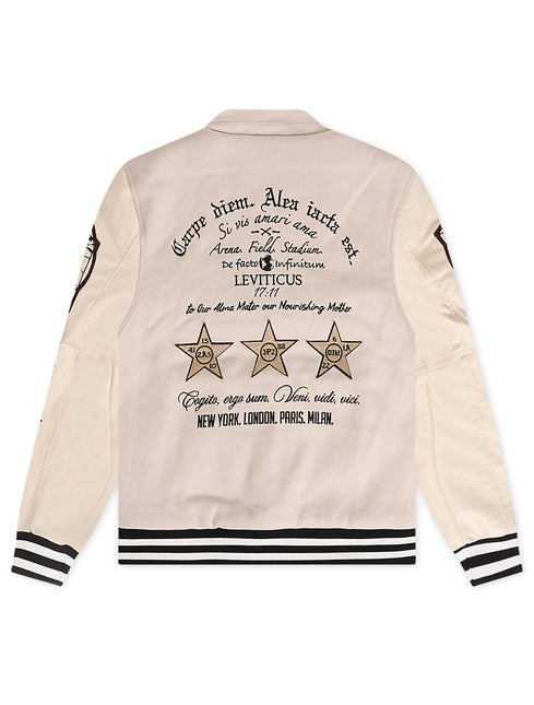 Jordan Craig Carpe Diem Varsity Jacket - Bone