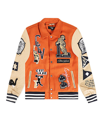 Jordan Craig Kids Carpe Diem Varsity Jacket - Burnt Orange