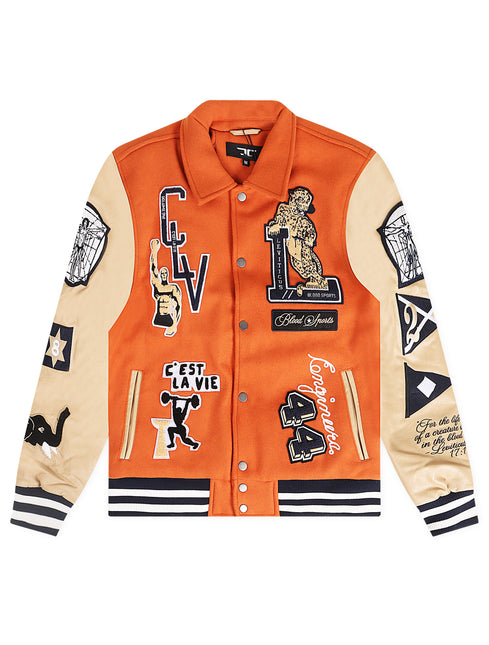 Jordan Craig Carpe Diem Varsity Jacket - Burnt Orange