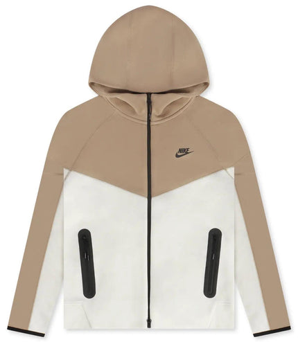 NIKE SPORTSWEAR TECH FLEECE HOODIE - BEIGE/WHITE NIKE