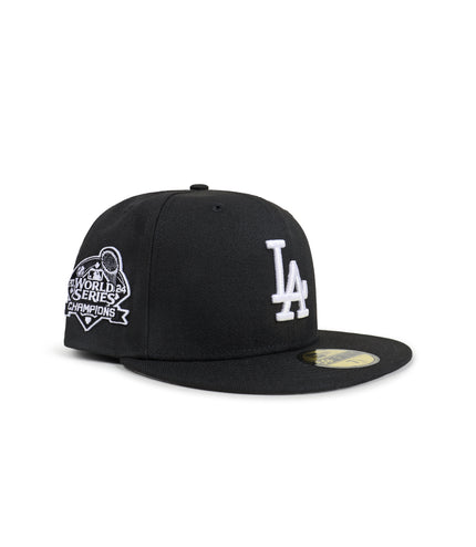 New Era 5950 Dodgers World Series Hat - Black/White