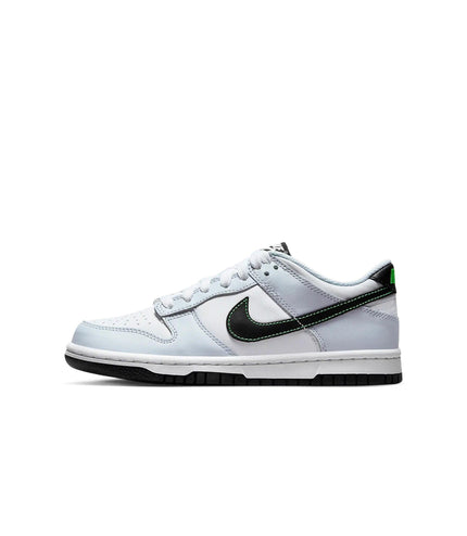 NIKE BIG KIDS DUNK LOW - WHITE/GREY NIKE