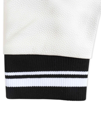 Pro Standard Dodgers Pearls Rib Wool Varsity Jacket - Black/White