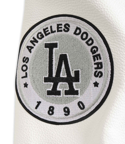 Pro Standard Dodgers Pearls Rib Wool Varsity Jacket - Black/White