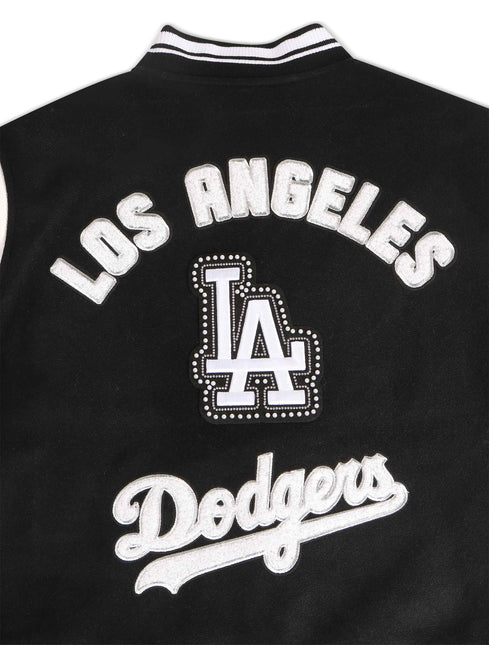 Pro Standard Dodgers Pearls Rib Wool Varsity Jacket - Black/White