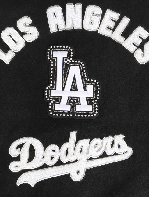 Pro Standard Dodgers Pearls Rib Wool Varsity Jacket - Black/White