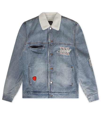 Sugarhill The Heart Denim Jacket - Washed Blue