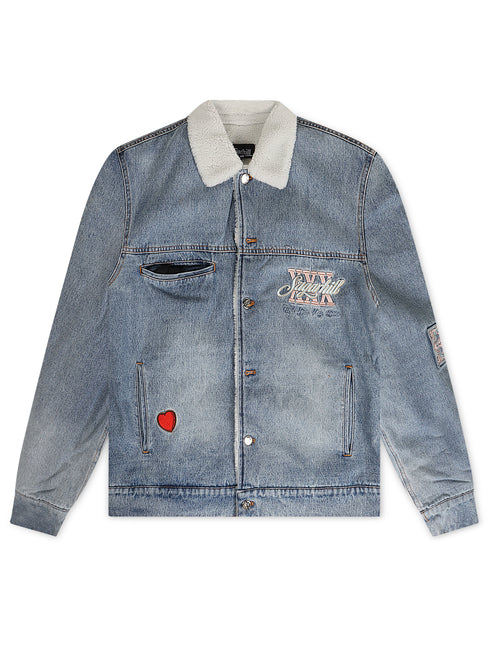 Sugarhill The Heart Denim Jacket - Washed Blue