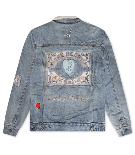 Sugarhill The Heart Denim Jacket - Washed Blue