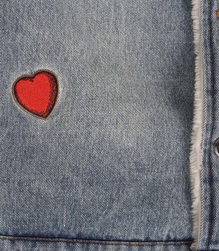 Sugarhill The Heart Denim Jacket - Washed Blue