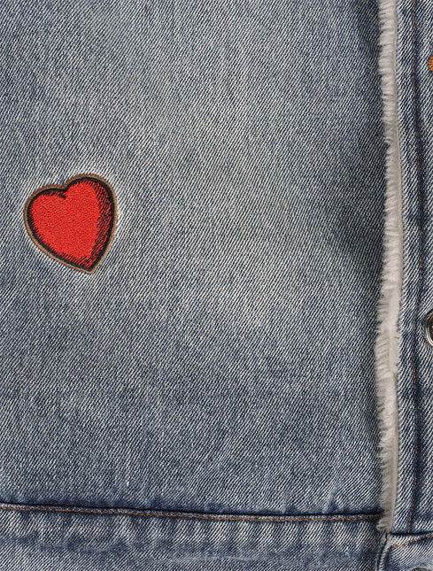 Sugarhill The Heart Denim Jacket - Washed Blue