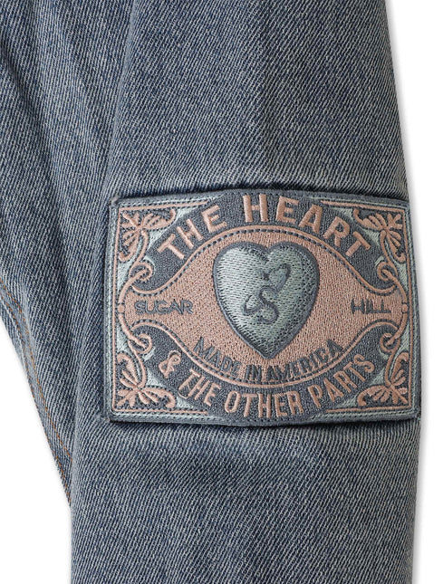 Sugarhill The Heart Denim Jacket - Washed Blue