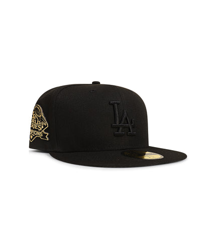 New Era 5950 Dodgers World Series Hat - Black/Gold