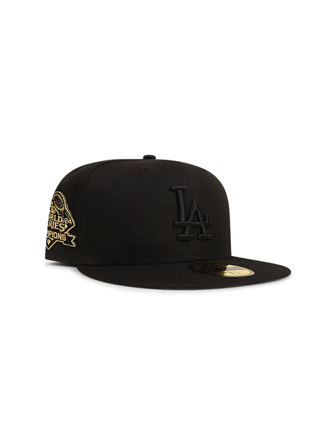 New Era 5950 Dodgers World Series Hat - Black/Gold