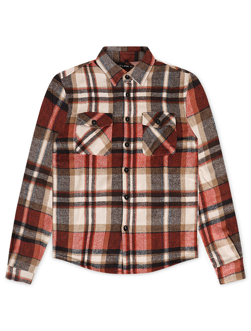 Silent Chapters Motive Flannel - Orange Multi