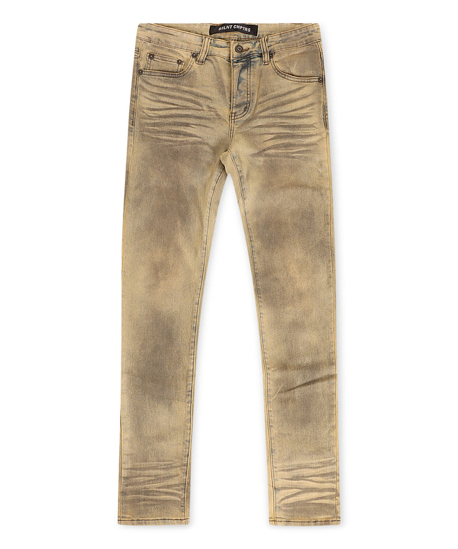 Denim ajustado elástico en 4 direcciones Evacuate de Silent Chapters - Lavado vintage sucio