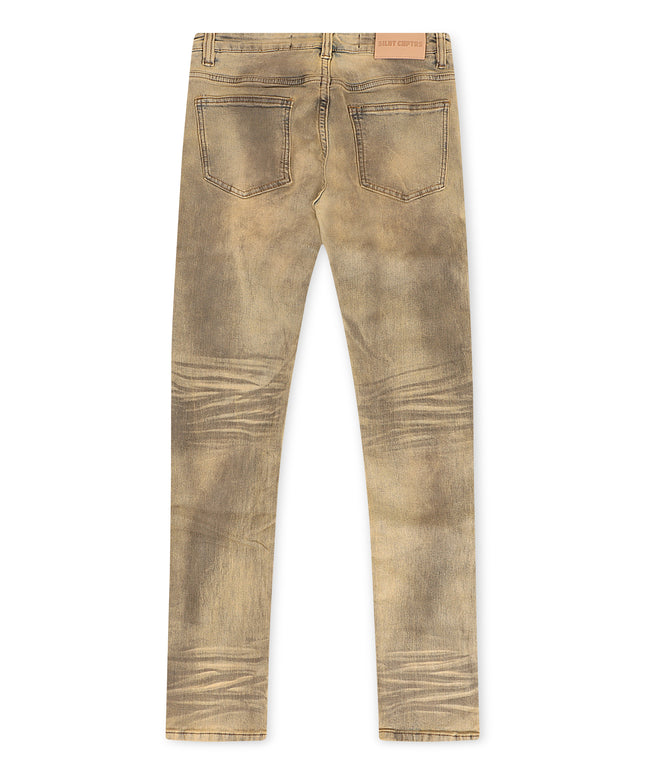 Denim ajustado elástico en 4 direcciones Evacuate de Silent Chapters - Lavado vintage sucio
