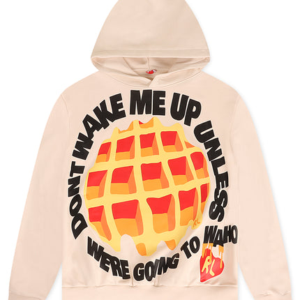 Red Letters Don't Wake Me Hoodie - Cream
