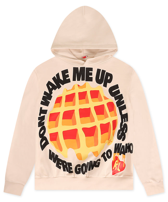 Red Letters Don't Wake Me Hoodie - Cream