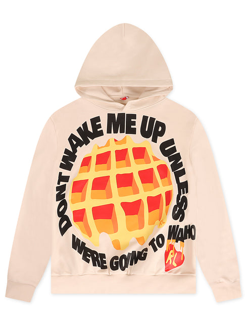 Red Letters Don't Wake Me Hoodie - Cream