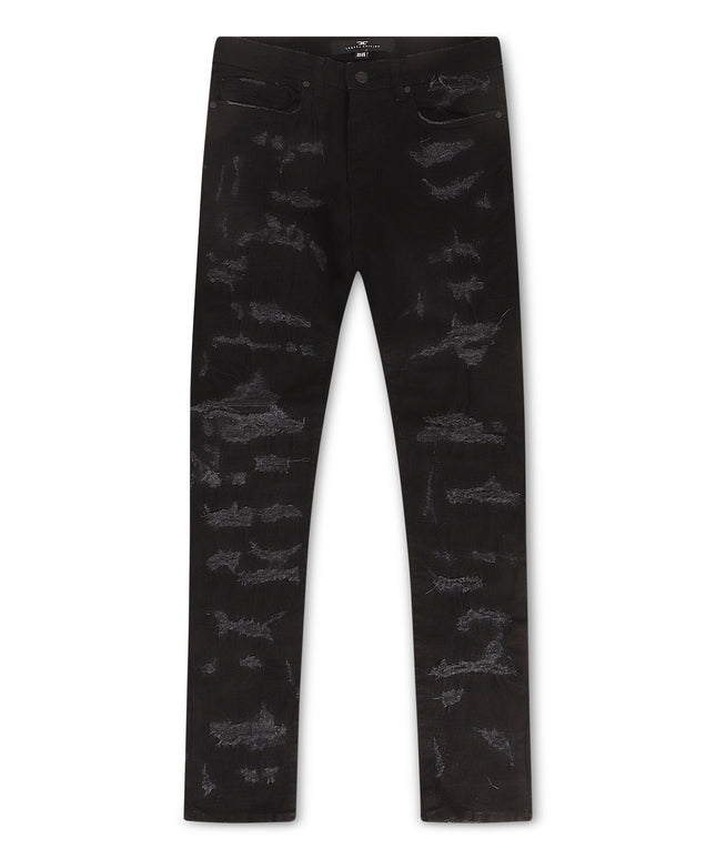 Vaqueros Jordan Craig Ross Fit Heavy Shreds Skinny Fit - Negro azabache