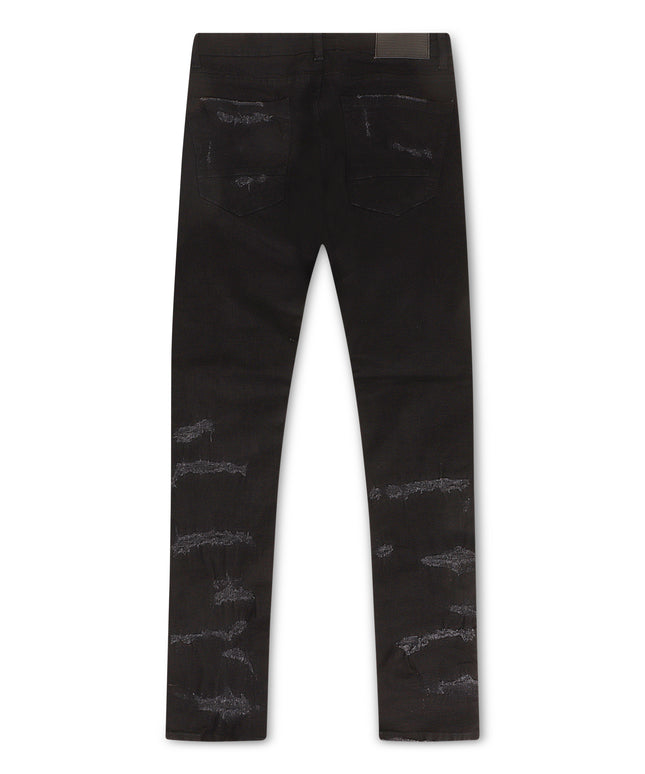 Vaqueros Jordan Craig Ross Fit Heavy Shreds Skinny Fit - Negro azabache