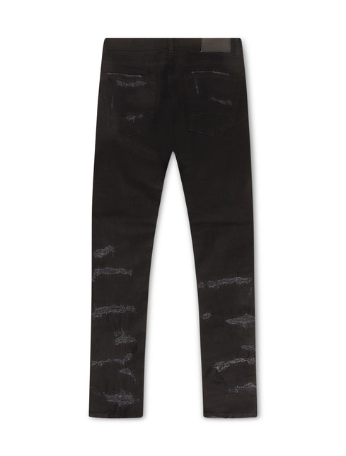 Jordan Craig Ross Fit Heavy Shreds Skinny Fit Jean - Jet Black