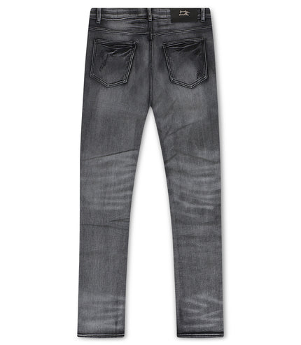 Damati Distressed Slim Fit Jeans - Light Grey